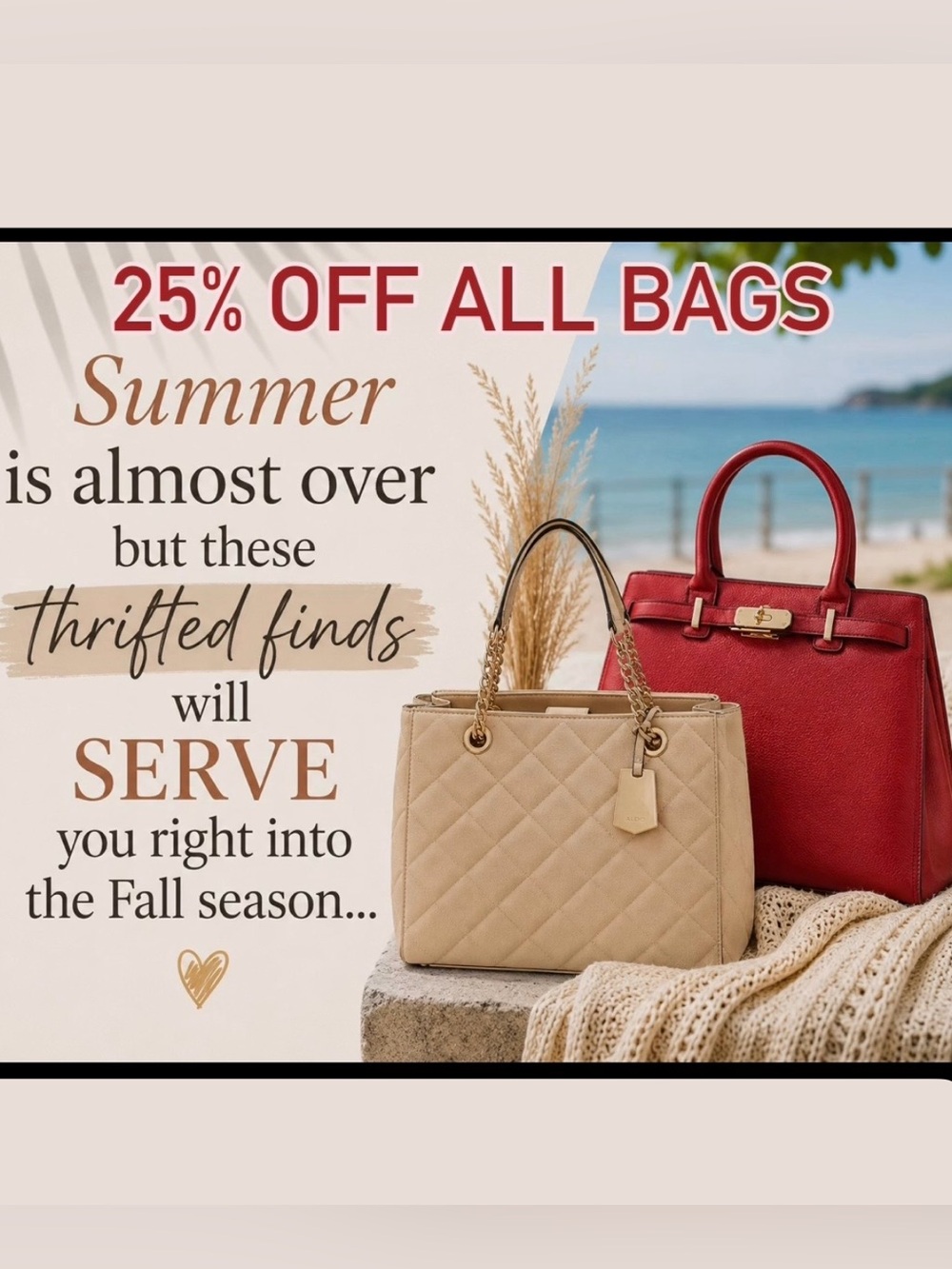 🎉 25% OFF ALL HANDBAGS - LIMITED TIME 🎉